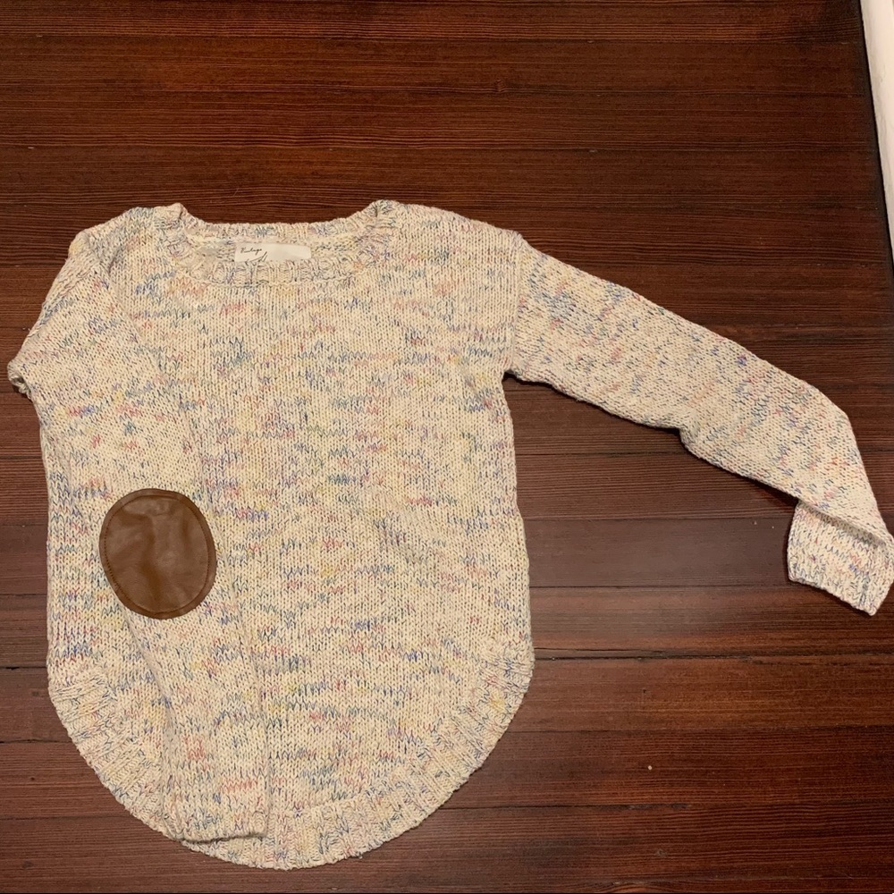 Multi-colored knit sweater.